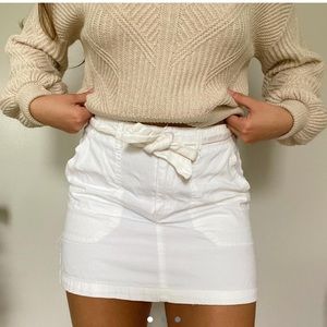 white mini skirt